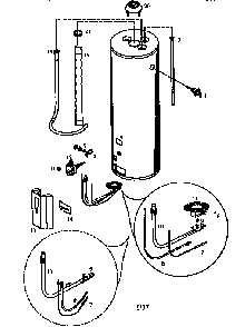 40 Gallon Diagram and Parts List for 153338460  Kenmore Water Heater