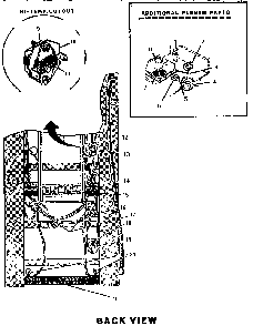 Back View Diagram and Parts List for MSC224S  Thermador Range