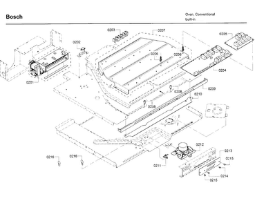 Latch Diagram and Parts List for HBL8651UC 02 Bosch Wall Oven