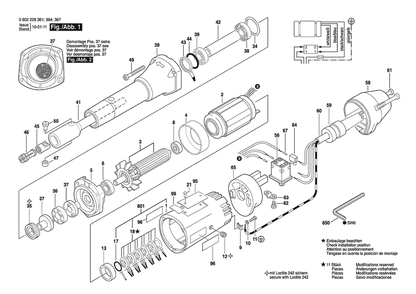 Part Location Diagram of 3603123011 Bosch Grinding Spindle