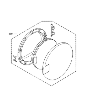 Door Assy Diagram and Parts List for WTC82100US 09 Bosch Dryer