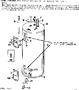Non-functional Replacement Parts Diagram and Parts List for 153328210  Kenmore Water Heater