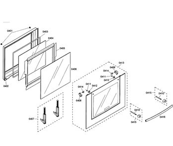 Door Assy Diagram and Parts List for HBL3360UC 04 Bosch Wall Oven