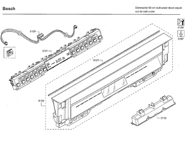Control Panel Diagram and Parts List for SHE68T55UC 09 Bosch Dishwasher