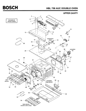 03 - CAVITY, UPPER Diagram and Parts List for HBL756AUC(FD8207-)  Bosch 