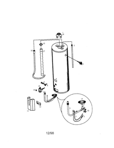 Power Miser 8 50 Gallon Diagram and Parts List for 153338761  Kenmore Water Heater