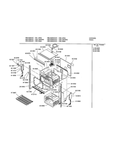 Upper Body Diagram and Parts List for HBL452AUC 01 Bosch Wall Oven
