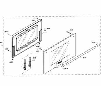 Door Assy Diagram and Parts List for PRD366GHC 11 Thermador Range