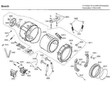 Tub Diagram and Parts List for WFMC3301UC 01 Bosch Washer