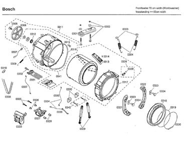 Tub Diagram and Parts List for WFMC3301UC 12 Bosch Washer