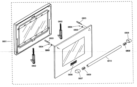 Oven Door Diagram and Parts List for PRL304EH02  Thermador Range