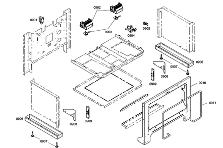 Mounting Diagram and Parts List for PRG364ELG01  Thermador Range