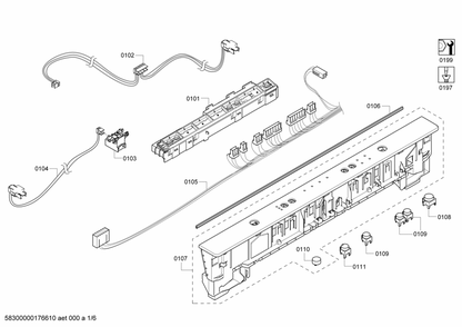 Diagram 1 Diagram and Parts List for SHX2ARL5UC-15  Bosch Dishwasher