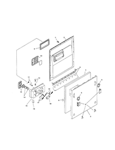 Door Assembly Diagram and Parts List for SHI6806UC 12 Bosch Dishwasher