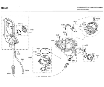 Pump Diagram and Parts List for SHXM78W55N 01 Bosch Dishwasher