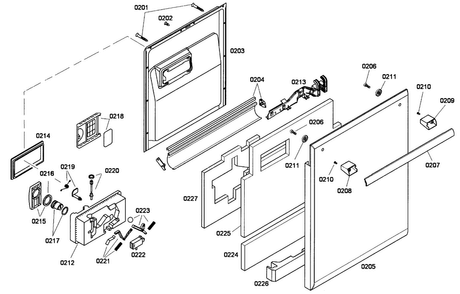 Part Location Diagram of 00245571 Bosch DOOR-OUTER