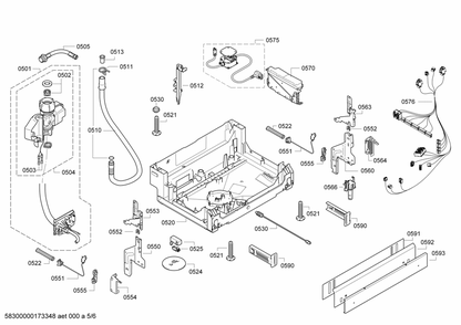 Diagram 5 Diagram and Parts List for SHV9PT53UC-70  Bosch Dishwasher