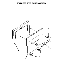 Stainless Steel Door Assembly Diagram and Parts List for CT127N  Thermador Wall Oven