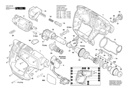 Diagram 1 Diagram and Parts List for 3603JD6000  Bosch Hammer Drill