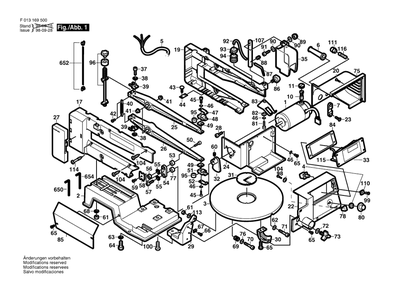 Diagram Diagram and Parts List for 1695 F 013 169 500 Bosch Scroll Saw