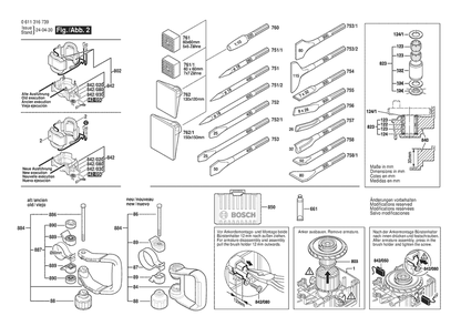 Part Location Diagram of 160202508E Bosch Tool AUXILIARY HANDLE