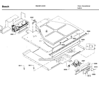 Latch Asy Diagram and Parts List for HBL5651UC 03 Bosch Wall Oven