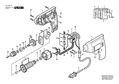 Part Location Diagram of 2610908303 Bosch Chuck 3/8 inch