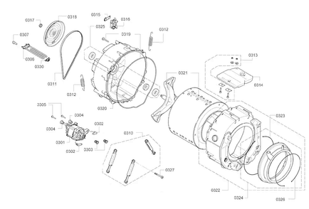 Drum Assy Diagram and Parts List for WAP24200UC 05 Bosch Washer