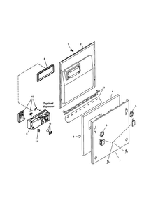Door Assembly Diagram and Parts List for SHV99A03UC 14 Bosch Dishwasher
