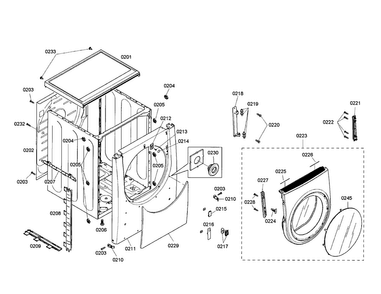 Body/door Diagram and Parts List for WTMC8330US 05 Bosch Dryer