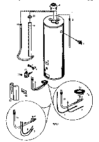 40 Gallon L.p. Diagram and Parts List for 153338960  Kenmore Water Heater