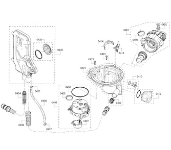 Pump Assy Diagram and Parts List for SHP65T56UC 01 Bosch Dishwasher