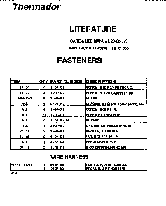 Fasteners Diagram and Parts List for SGC304RS  Thermador Cooktop