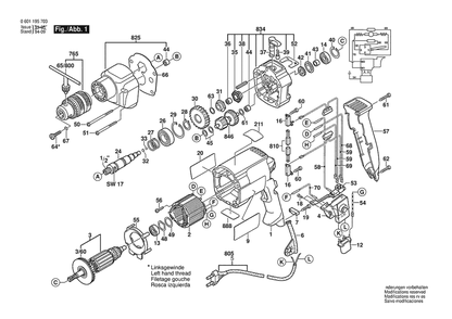 Section 1 Diagram and Parts List for GSB18RE 0601195739 Bosch Impact Driver