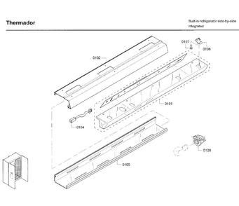 Light Panel Diagram and Parts List for T42BD820NS 10 Thermador Refrigerator