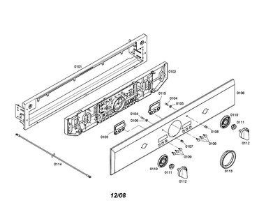 Control Panel Diagram and Parts List for PODMW301-01  Thermador Wall Oven