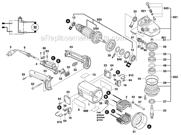 Page A Diagram and Parts List for 1364K  Bosch Miscellaneous