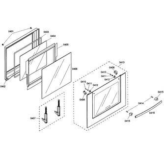 Door Assy Diagram and Parts List for HBL3460UC 02 Bosch Wall Oven