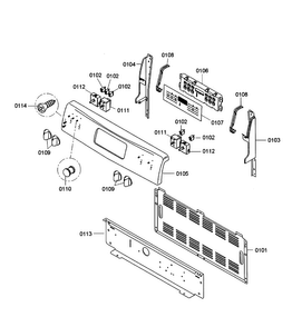 Control Panel Diagram and Parts List for HES3023U 03 Bosch Range