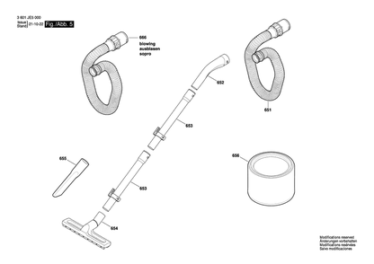 Part Location Diagram of 1619PA7327 Bosch Floor Nozzle