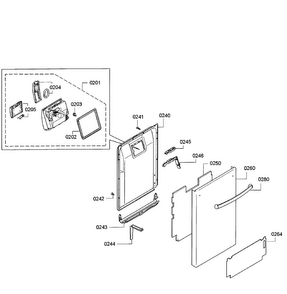 Door Assy Diagram and Parts List for SPX5ES55UC 07 Bosch Dishwasher