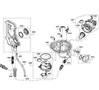 Pump Assy Diagram and Parts List for SHE65T56UC 01 Bosch Dishwasher
