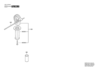Section 2 Diagram and Parts List for GSB20-2 3601A7B431 Bosch Hammer Drill