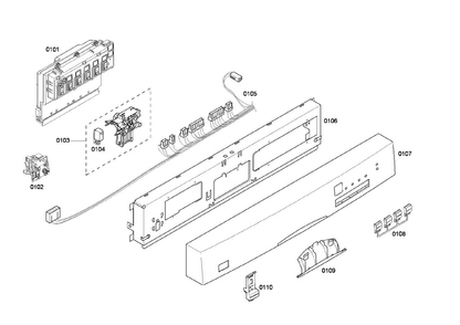 Control Panel Diagram and Parts List for SHE45C05UC 48 Bosch Dishwasher
