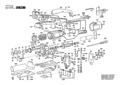 Section 1 Diagram and Parts List for GST60PBAE 0601581403 Bosch Jig Saw