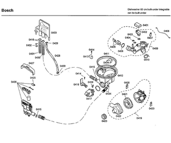 Pump Diagram and Parts List for SHX33A05UC 38 Bosch Dishwasher