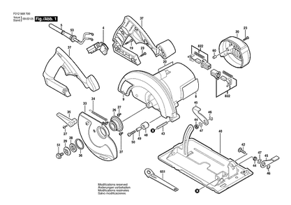 Bosch Hd5687 (F012568700) Diagram and Parts List for HD5687 F012568700 Bosch Circular Saw