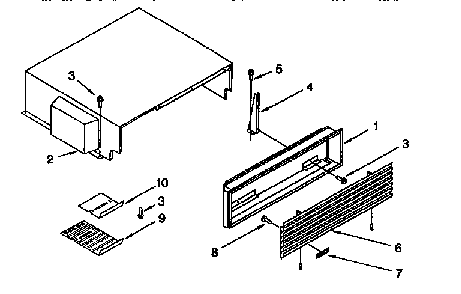 Top Grille And Unit Cover Diagram and Parts List for TSS48QBW00  Thermador Refrigerator