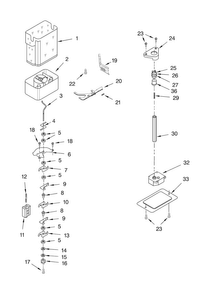 Motor And Ice Container Parts Diagram and Parts List for KBUDT4270A 02 Thermador Refrigerator