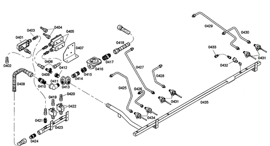 Gas Supply Diagram and Parts List for PRG486ELG03  Thermador Range